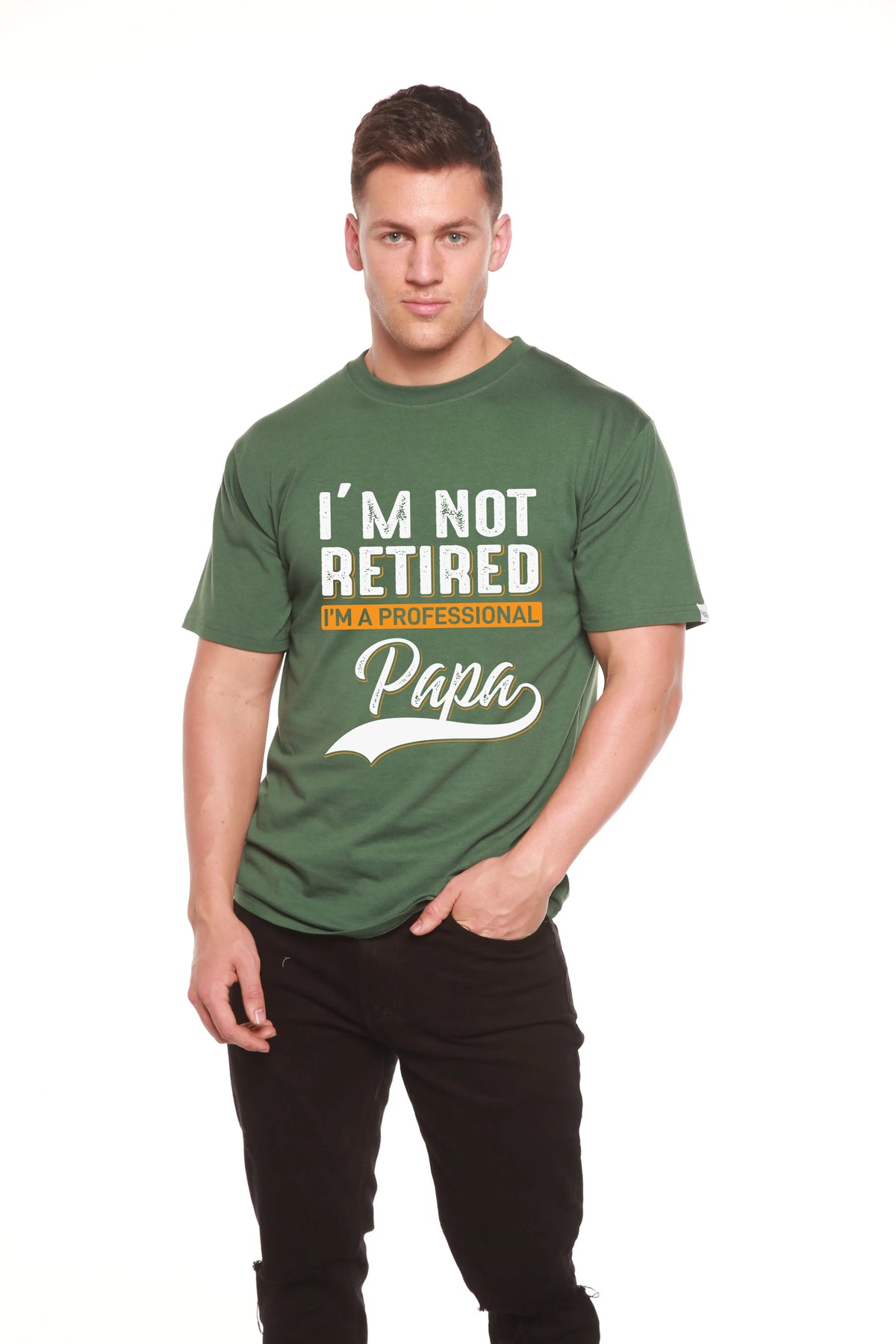I'm not Retired Men's Bamboo Viscose/Organic Cotton Short Sleeve Graphic T-Shirt Spun Bamboo