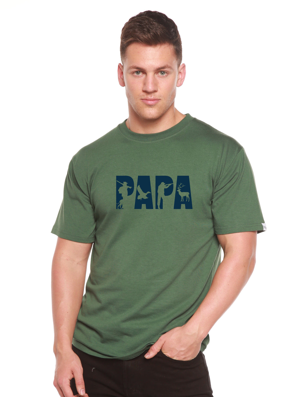 PAPA Men's Bamboo Viscose/Organic Cotton Short Sleeve Graphic T-Shirt Spun Bamboo
