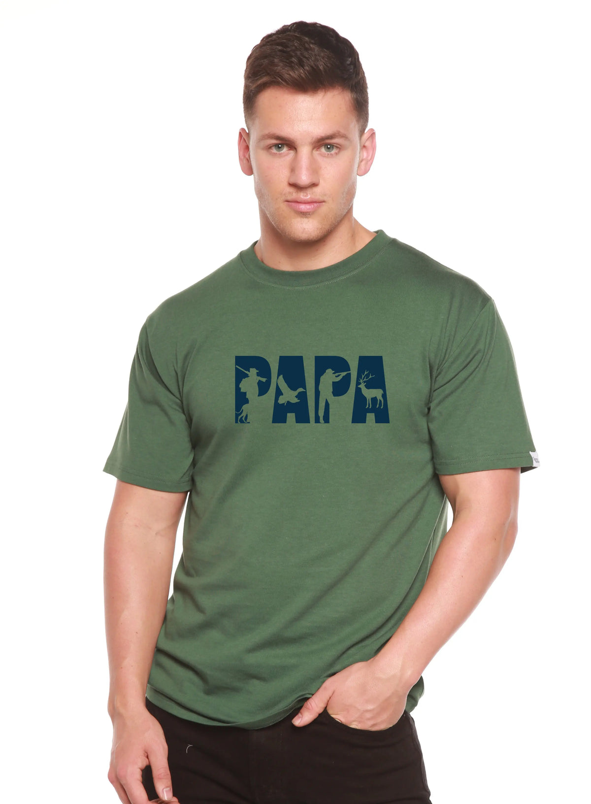 PAPA Men's Bamboo Viscose/Organic Cotton Short Sleeve Graphic T-Shirt Spun Bamboo