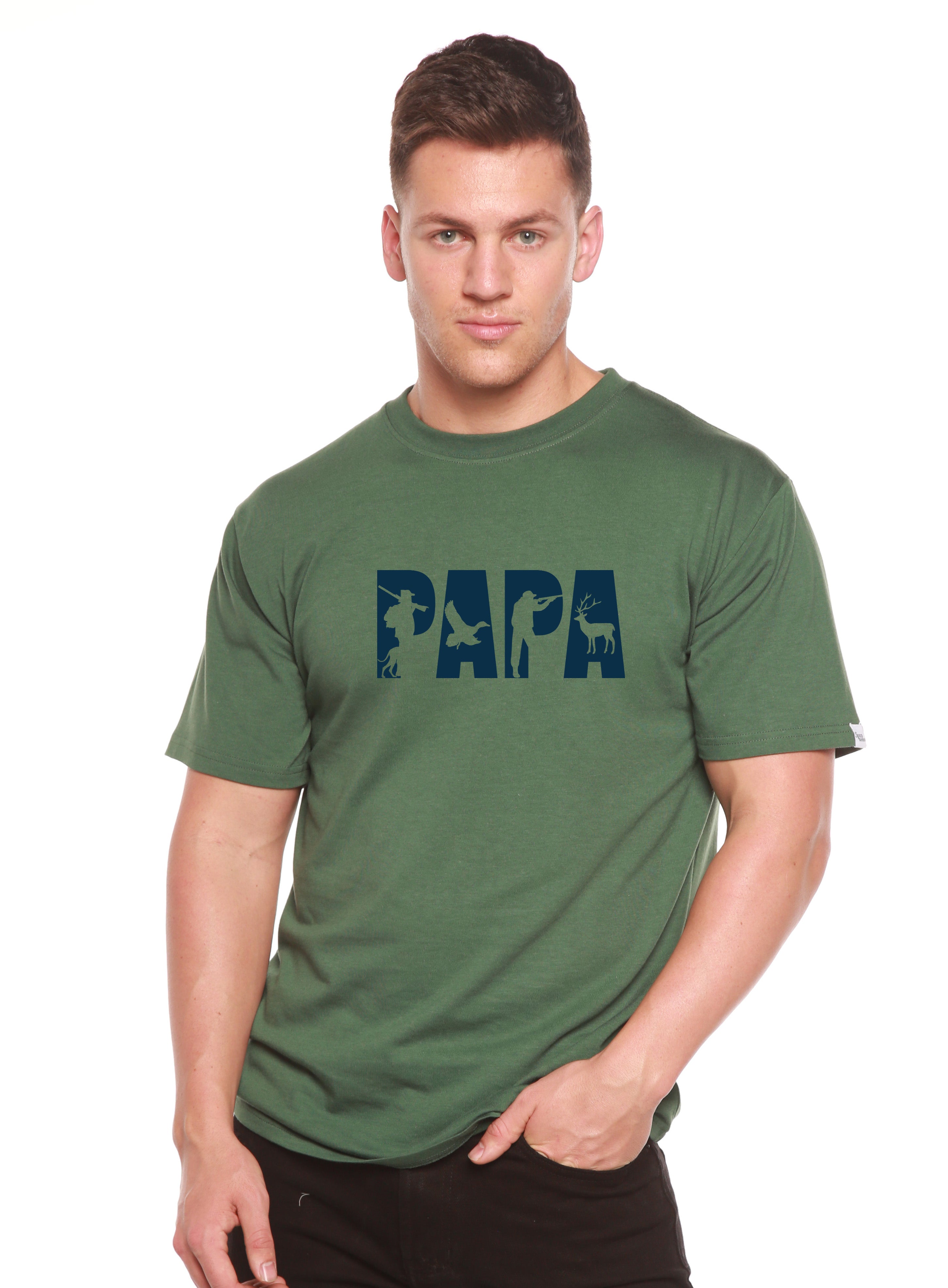 PAPA Men's Bamboo Viscose/Organic Cotton Short Sleeve Graphic T-Shirt Spun Bamboo