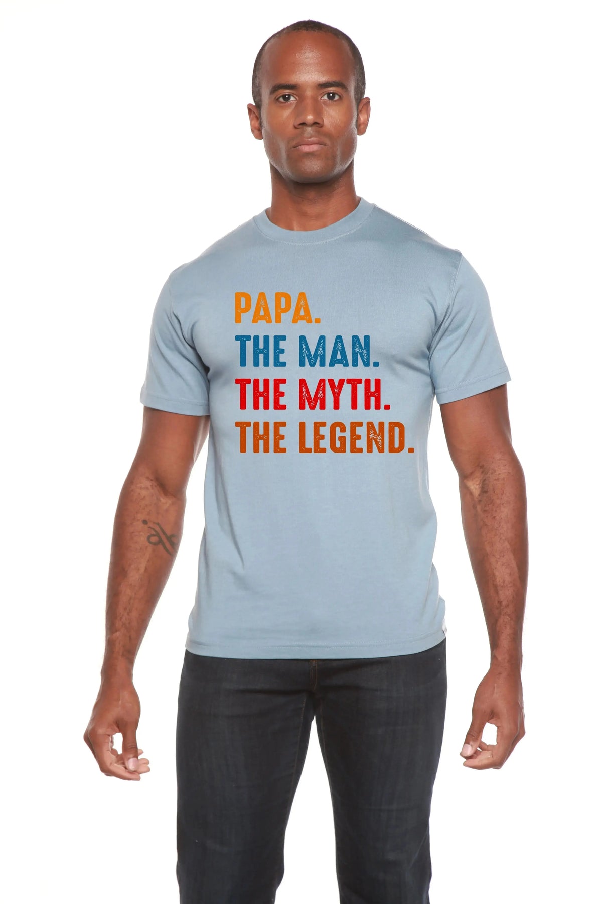 Papa, the Man, the Myth, the Legend Men's Bamboo Viscose/Organic Cotton Short Sleeve Graphic T-Shirt Spun Bamboo