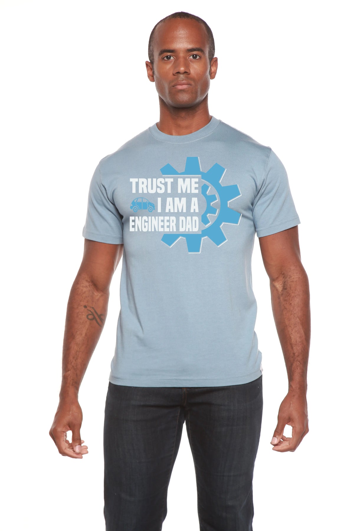 Trust Me I'm a Engineer Dad Men's Bamboo Viscose/Organic Cotton Short Sleeve Graphic T-Shirt Spun Bamboo