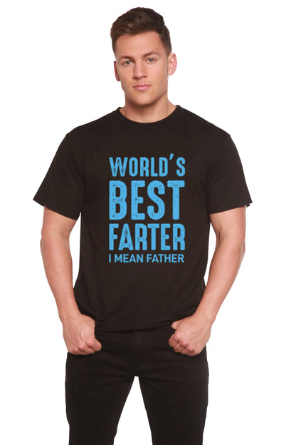 World's Best Farter Men's Bamboo Viscose/Organic Cotton Short Sleeve Graphic T-Shirt Spun Bamboo