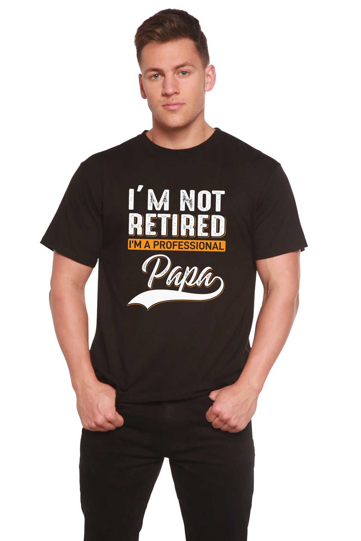 I'm not Retired Men's Bamboo Viscose/Organic Cotton Short Sleeve Graphic T-Shirt Spun Bamboo