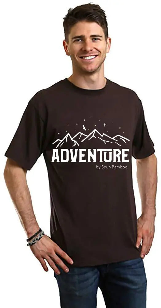 Adventure Printed Men's Bamboo Viscose/Organic Cotton Short Sleeve T-Shirt Spun Bamboo