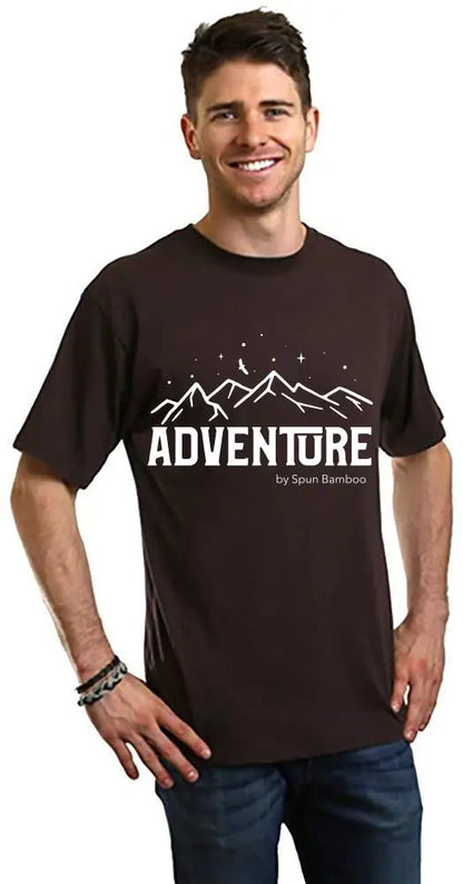 Adventure Printed Men's Bamboo Viscose/Organic Cotton Short Sleeve T-Shirt Spun Bamboo