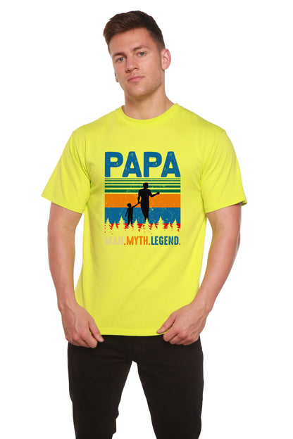 Papa Man, Myth, Legend Men's Bamboo Viscose/Organic Cotton Short Sleeve Graphic T-Shirt Spun Bamboo