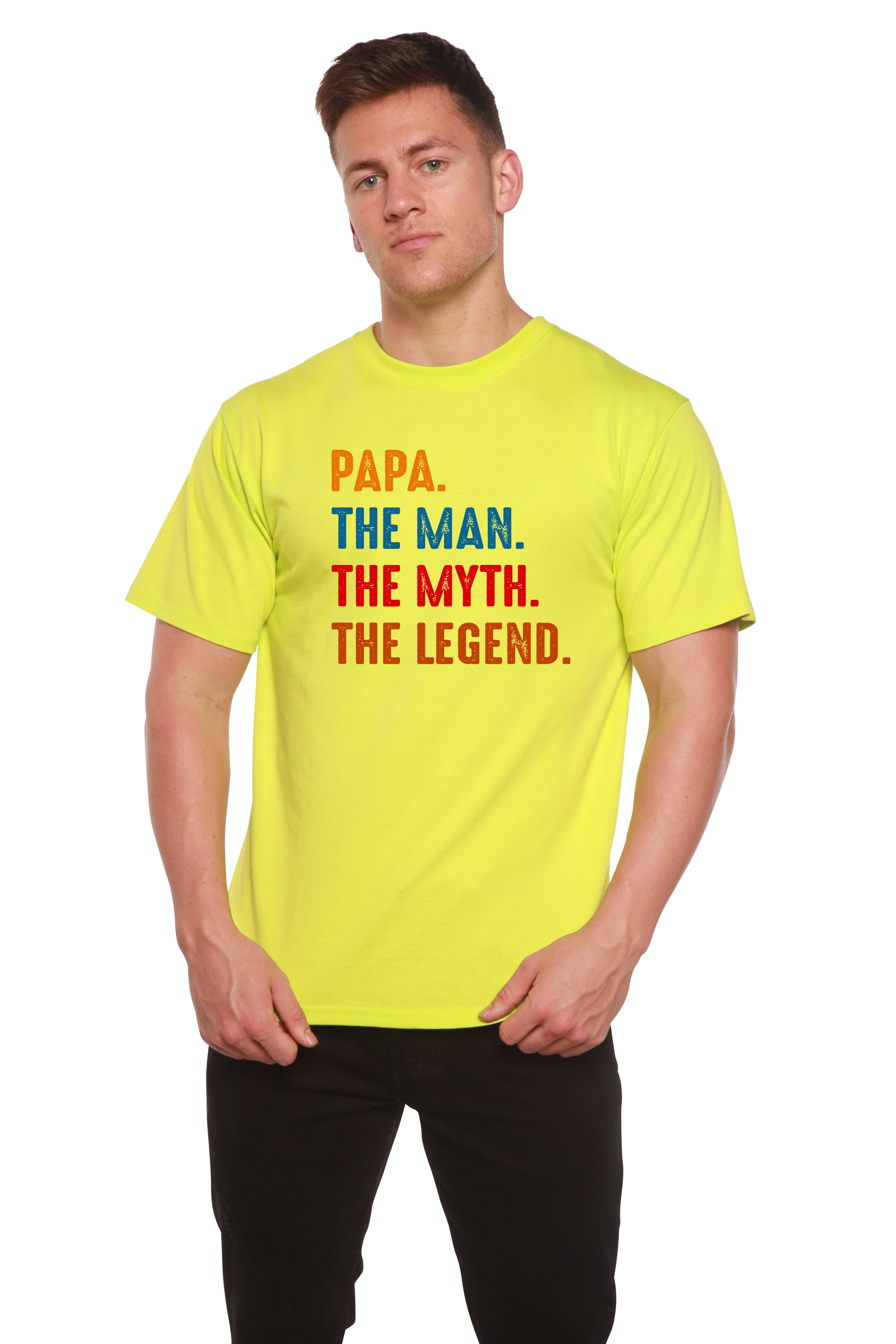 Papa, the Man, the Myth, the Legend Men's Bamboo Viscose/Organic Cotton Short Sleeve Graphic T-Shirt Spun Bamboo