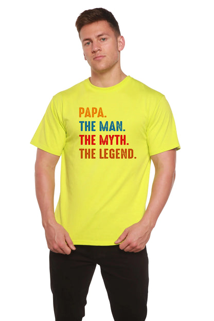 Papa, the Man, the Myth, the Legend Men's Bamboo Viscose/Organic Cotton Short Sleeve Graphic T-Shirt Spun Bamboo
