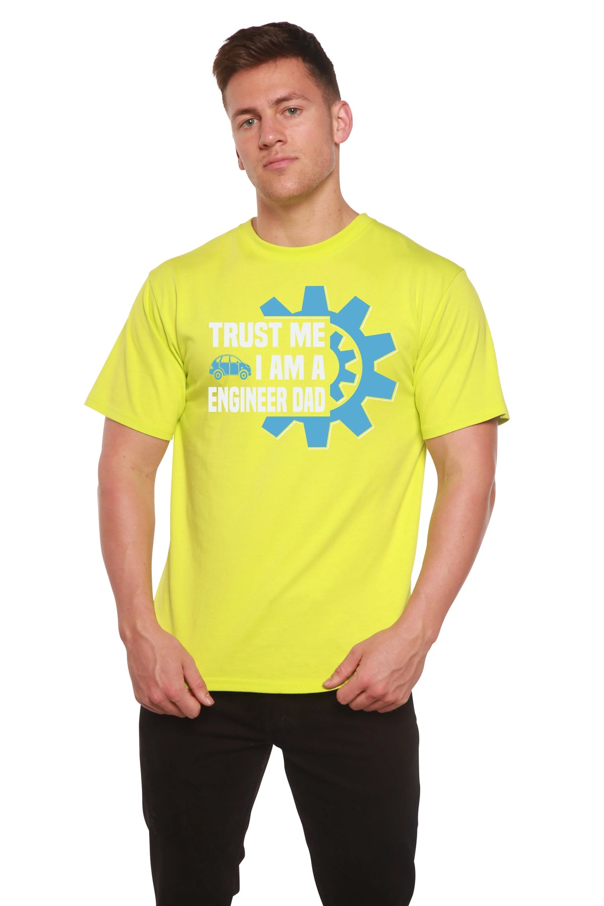 Trust Me I'm a Engineer Dad Men's Bamboo Viscose/Organic Cotton Short Sleeve Graphic T-Shirt Spun Bamboo