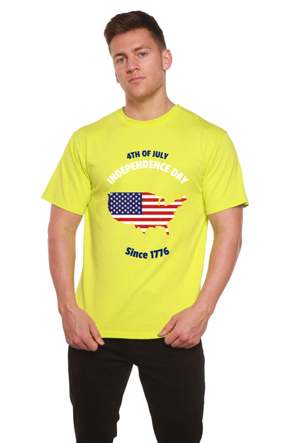 4th of July Men's Bamboo Viscose/Organic Cotton Short Sleeve Graphic T-Shirt Spun Bamboo