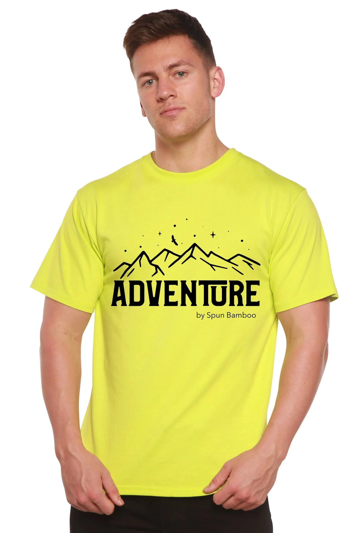 Adventure Printed Men's Bamboo Viscose/Organic Cotton Short Sleeve T-Shirt Spun Bamboo