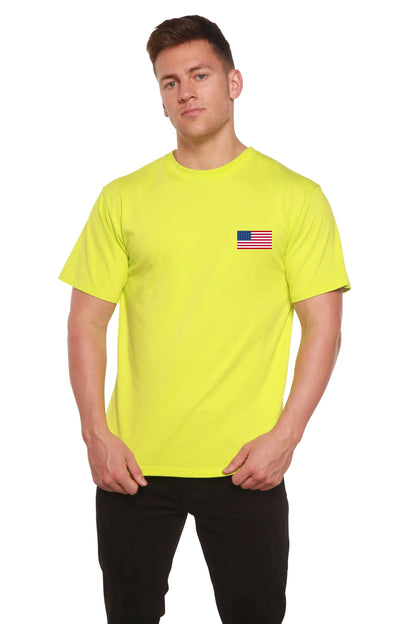 American Flag Men's Bamboo Viscose/Organic Cotton Short Sleeve Graphic T-Shirt Spun Bamboo