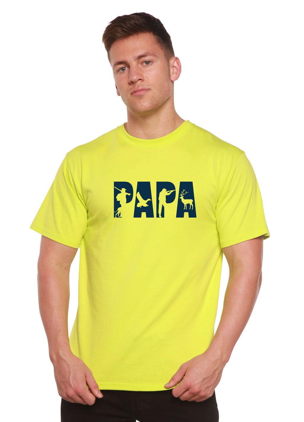 PAPA Men's Bamboo Viscose/Organic Cotton Short Sleeve Graphic T-Shirt Spun Bamboo