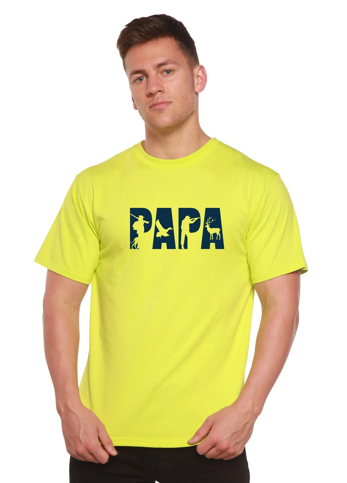 PAPA Men's Bamboo Viscose/Organic Cotton Short Sleeve Graphic T-Shirt Spun Bamboo