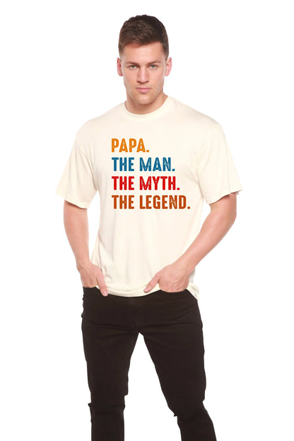 Papa, the Man, the Myth, the Legend Men's Bamboo Viscose/Organic Cotton Short Sleeve Graphic T-Shirt Spun Bamboo
