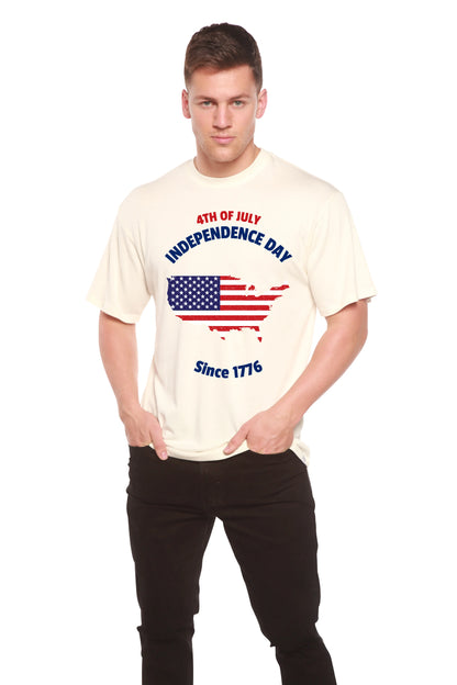 4th of July Men's Bamboo Viscose/Organic Cotton Short Sleeve Graphic T-Shirt Spun Bamboo