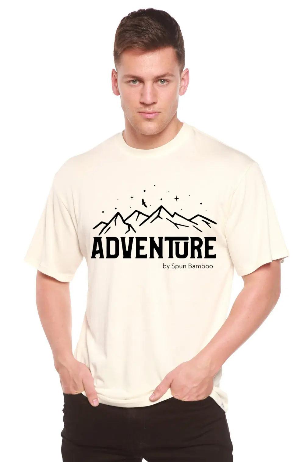 Adventure Printed Men's Bamboo Viscose/Organic Cotton Short Sleeve T-Shirt Spun Bamboo