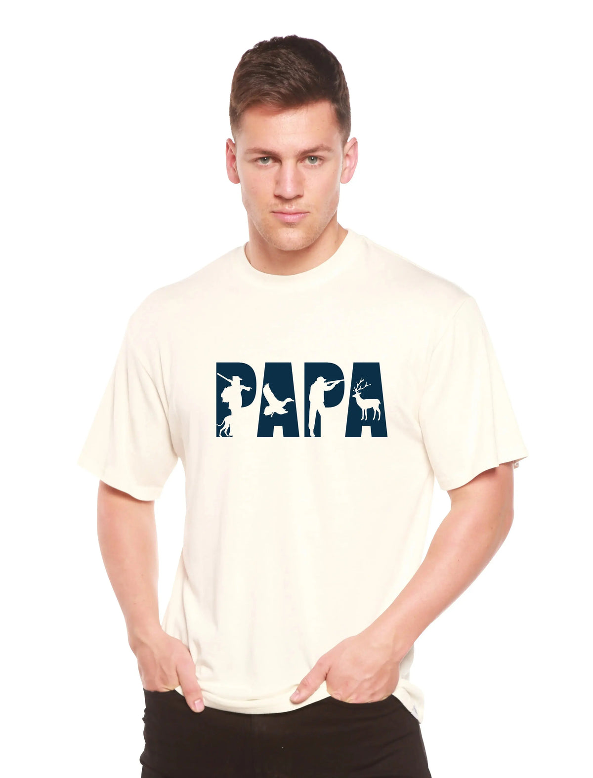 PAPA Men's Bamboo Viscose/Organic Cotton Short Sleeve Graphic T-Shirt Spun Bamboo
