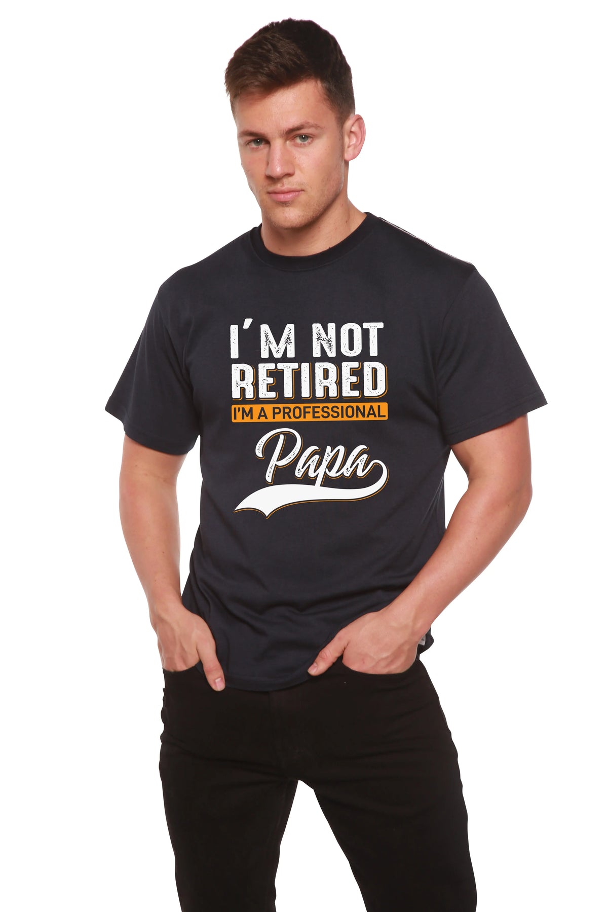 I'm not Retired Men's Bamboo Viscose/Organic Cotton Short Sleeve Graphic T-Shirt Spun Bamboo