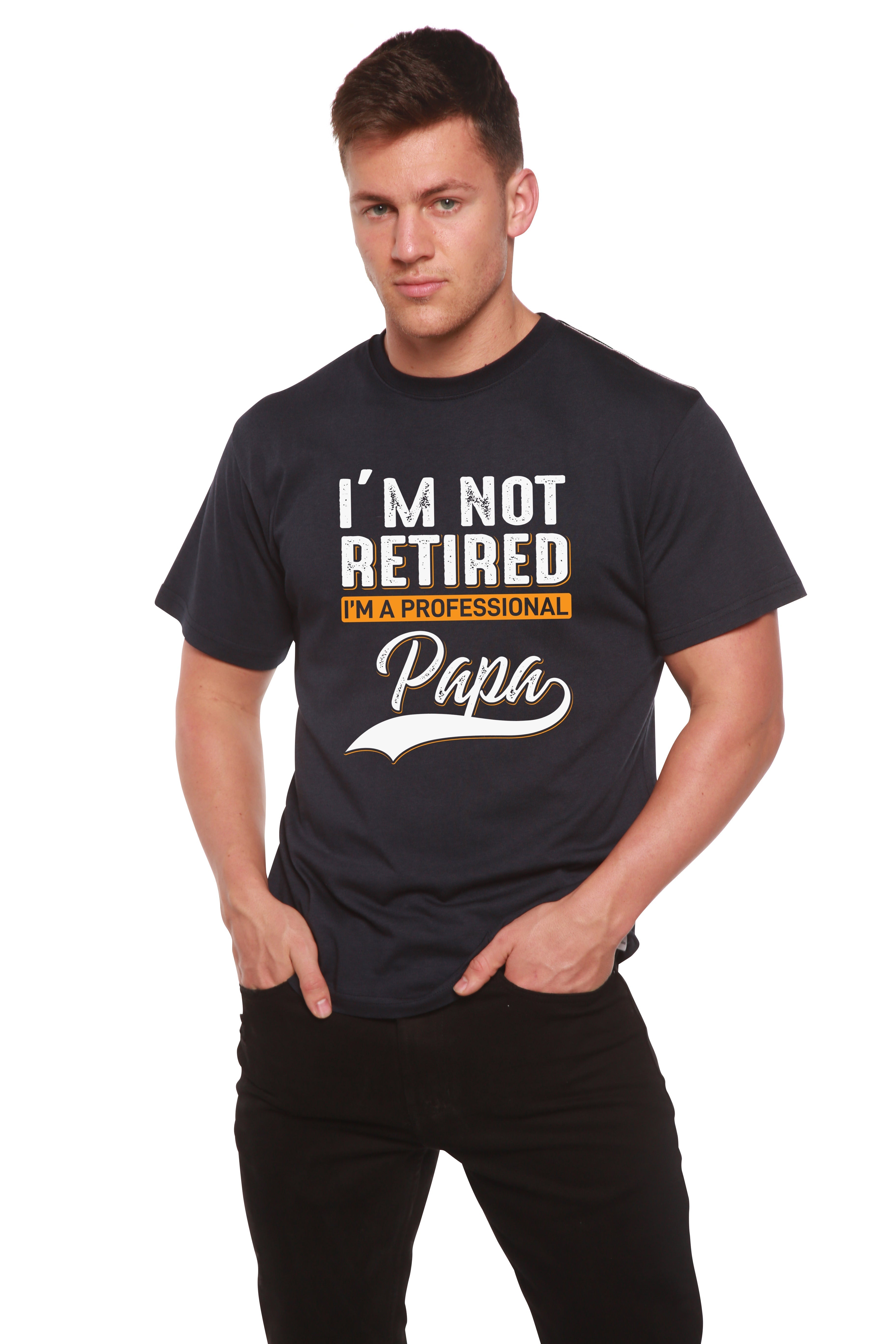 I'm not Retired Men's Bamboo Viscose/Organic Cotton Short Sleeve Graphic T-Shirt Spun Bamboo