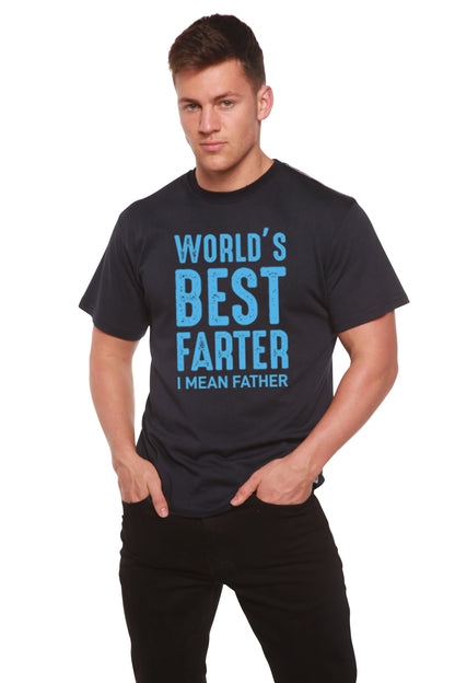 World's Best Farter Men's Bamboo Viscose/Organic Cotton Short Sleeve Graphic T-Shirt Spun Bamboo