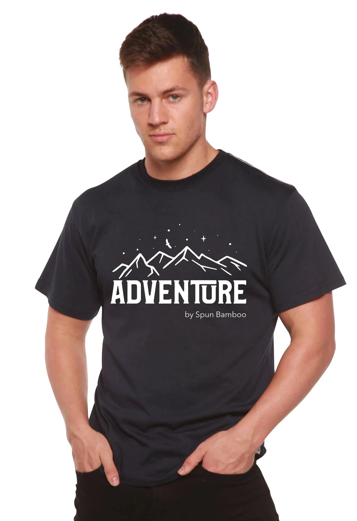 Adventure Printed Men's Bamboo Viscose/Organic Cotton Short Sleeve T-Shirt Spun Bamboo