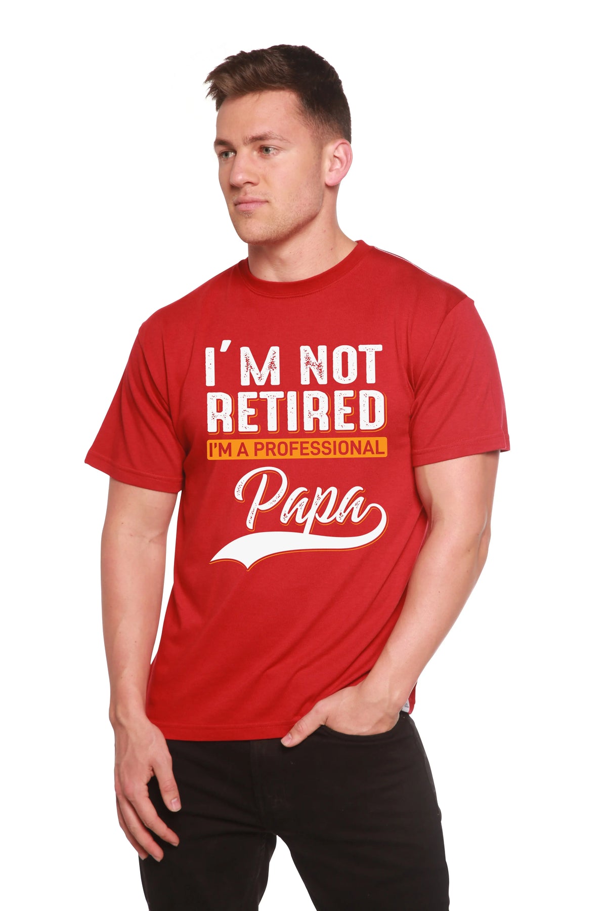 I'm not Retired Men's Bamboo Viscose/Organic Cotton Short Sleeve Graphic T-Shirt Spun Bamboo