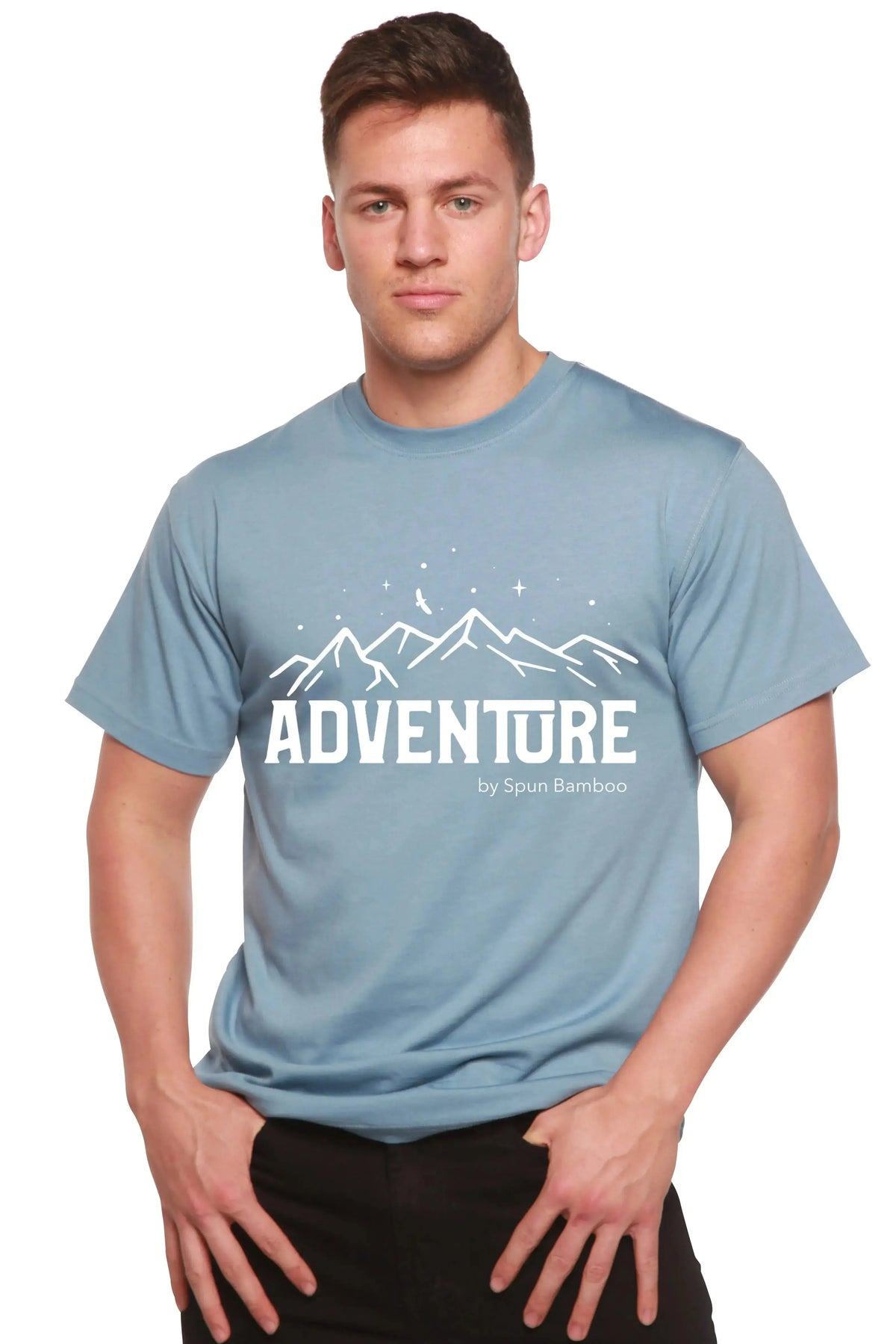 Adventure Printed Men's Bamboo Viscose/Organic Cotton Short Sleeve T-Shirt Spun Bamboo