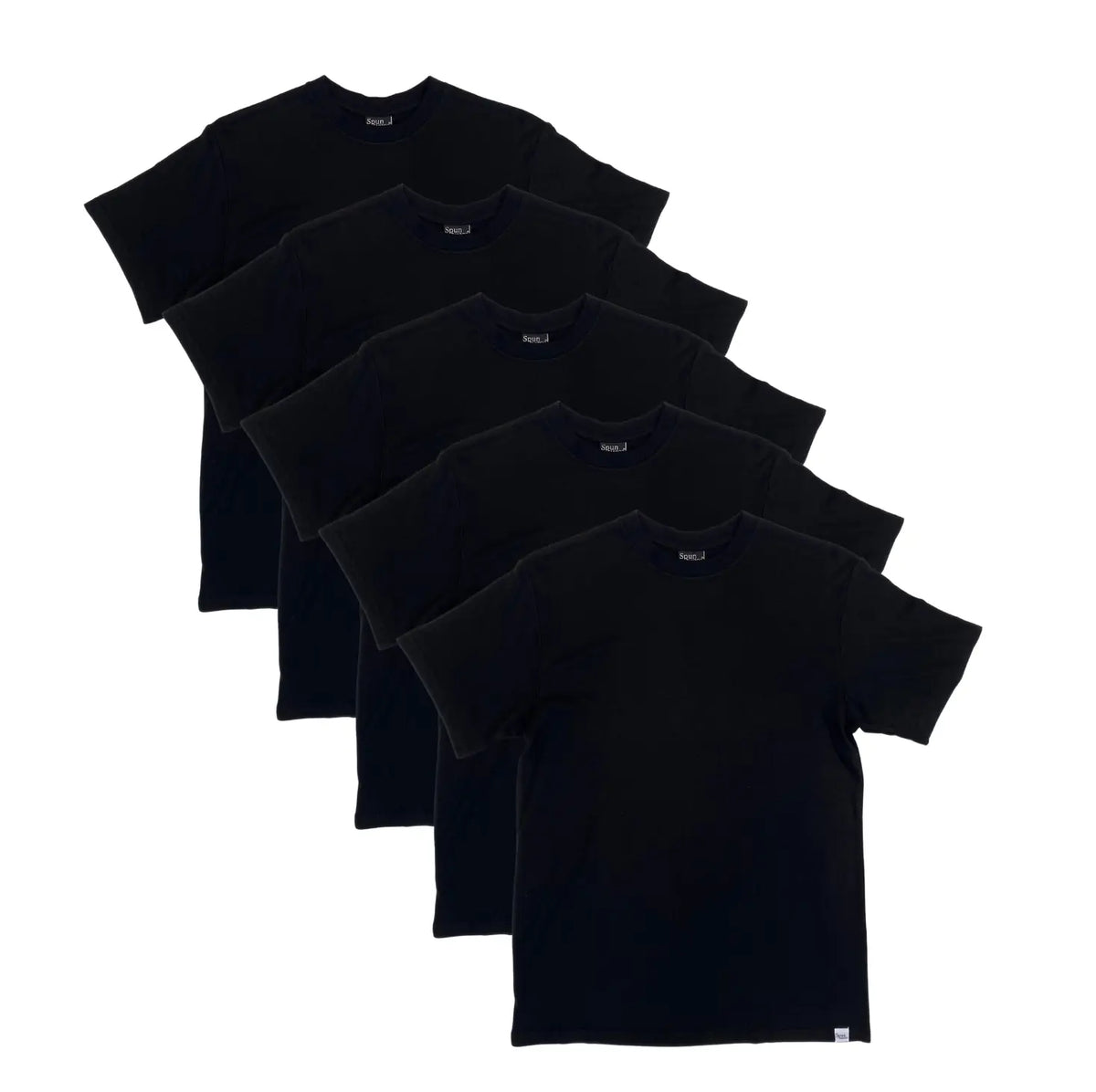 Men's Bamboo Viscose/Organic Cotton Short Sleeve T-Shirt Black Color - 5-Pack Spun Bamboo