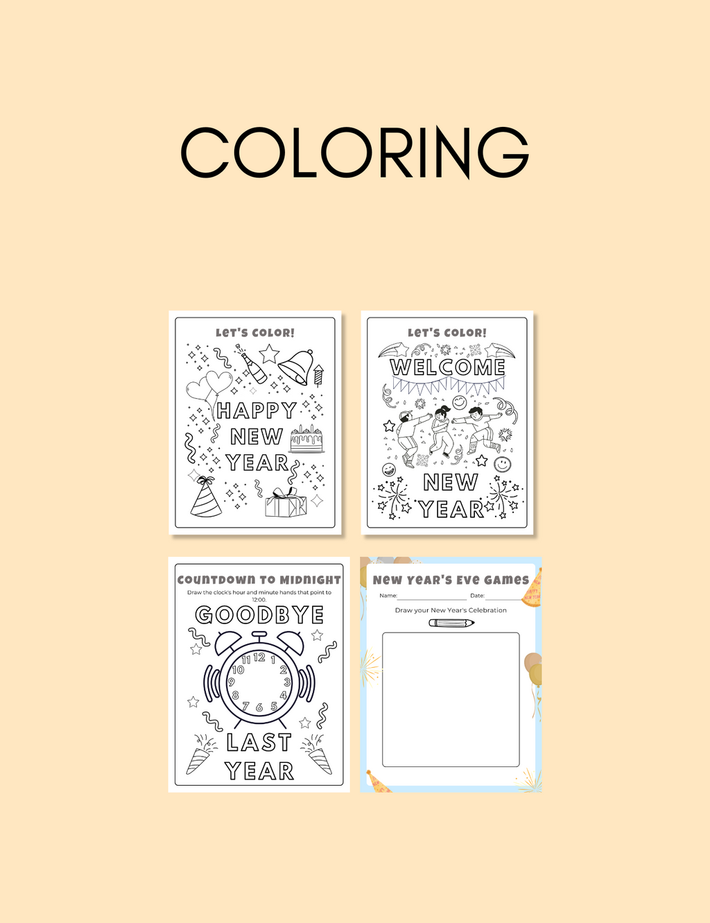 Kids New Years Activity Pack Jessica Autumn