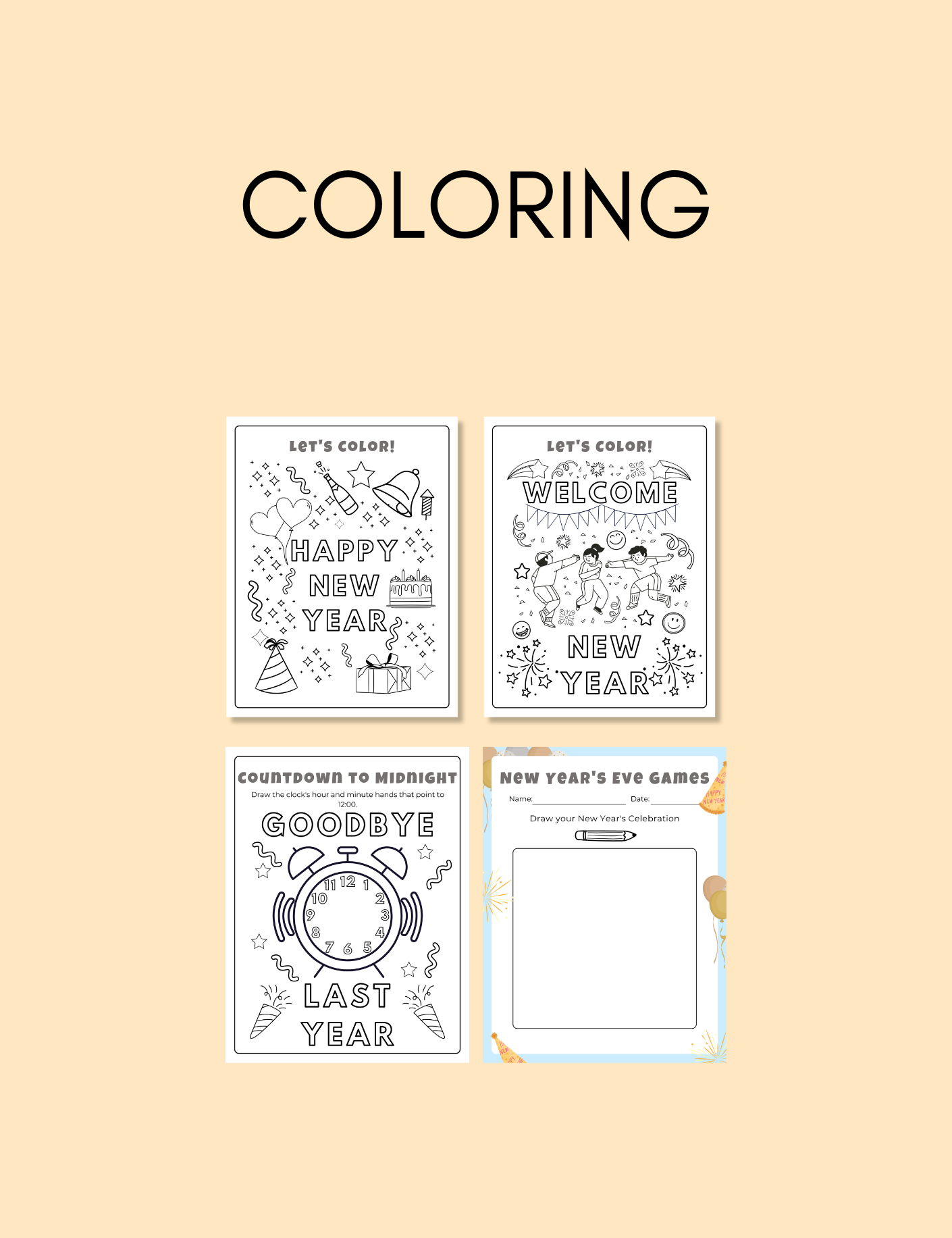 Kids New Years Activity Pack Jessica Autumn