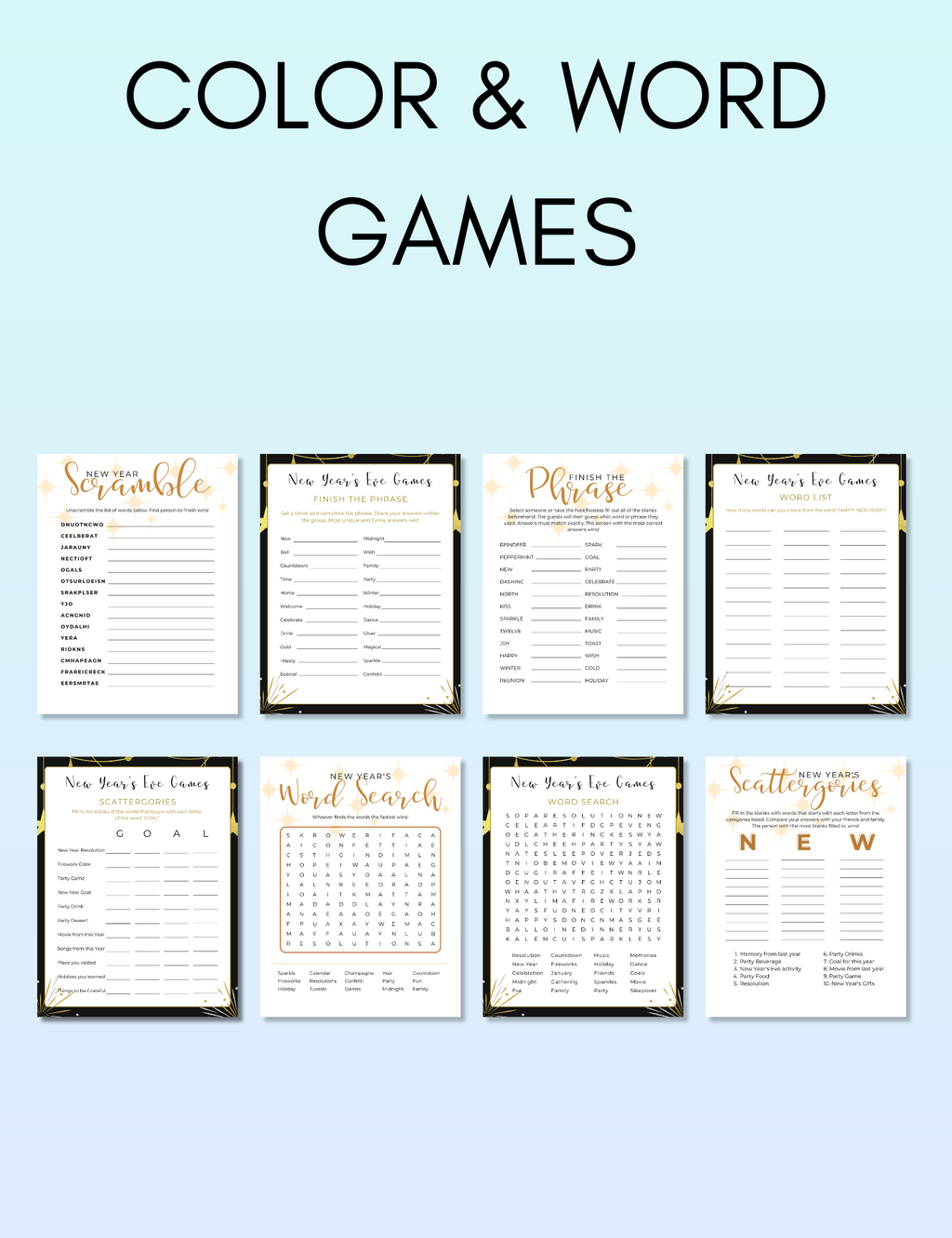 Adults New Years Activity Pack Jessica Autumn