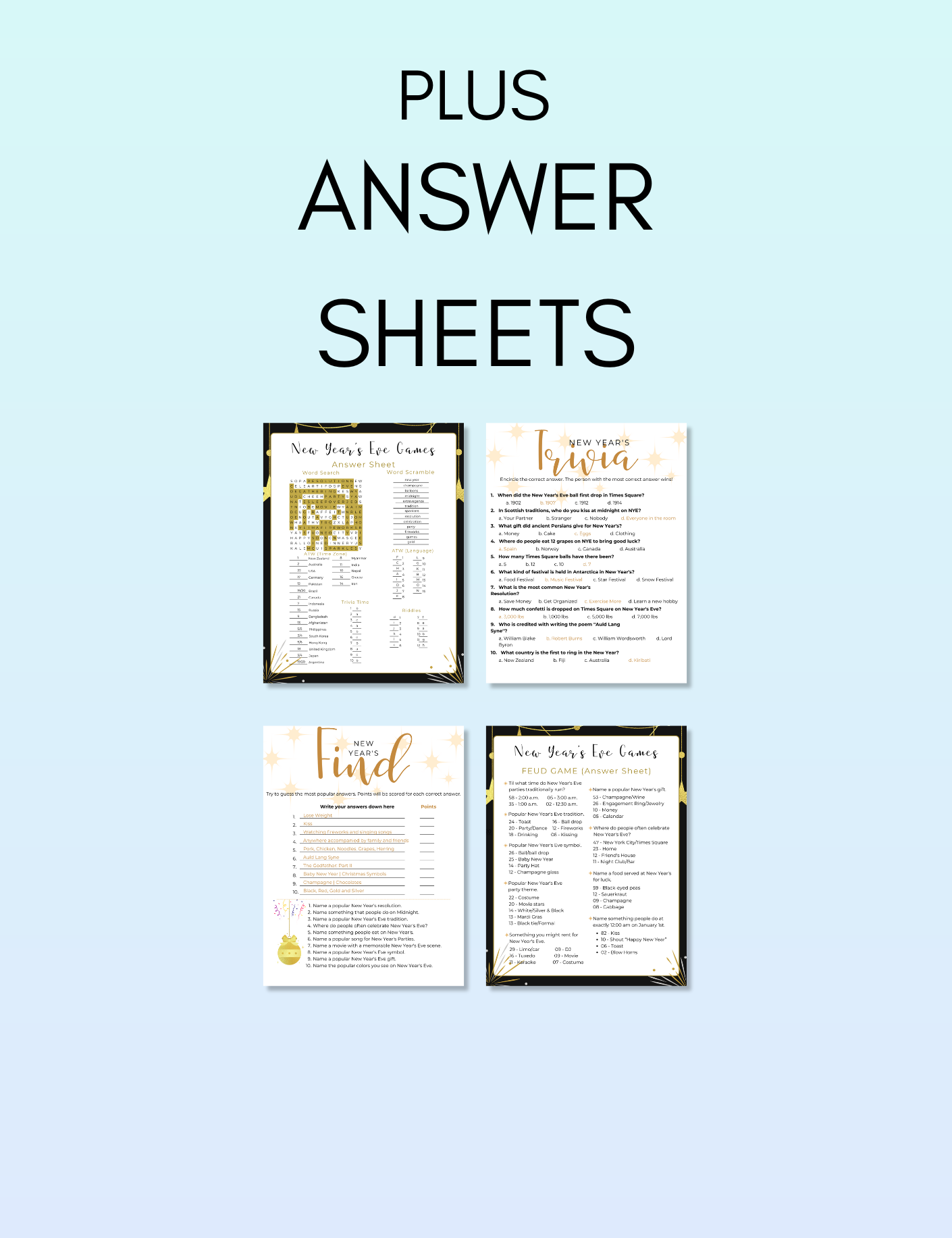 Adults New Years Activity Pack Jessica Autumn