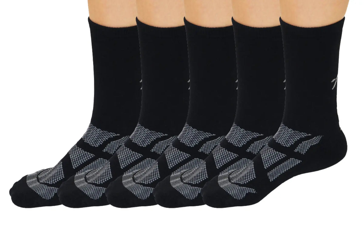 Be Like Bamboo Viscose Crew Socks Unisex Black Color - 5-pack Spun Bamboo