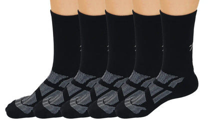Be Like Bamboo Viscose Crew Socks Unisex Black Color - 5-pack Spun Bamboo