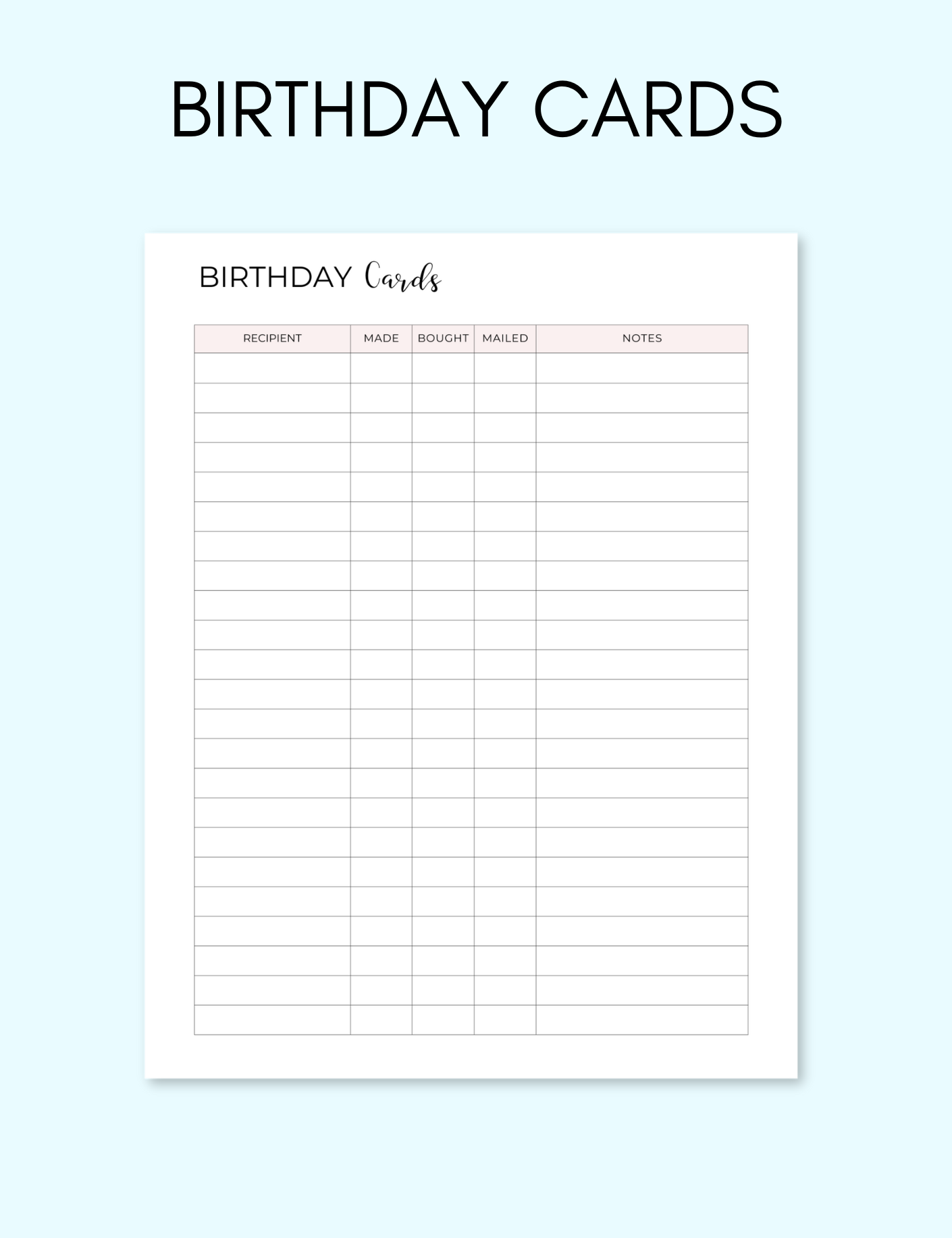 Birthday Tracker Jessica Autumn