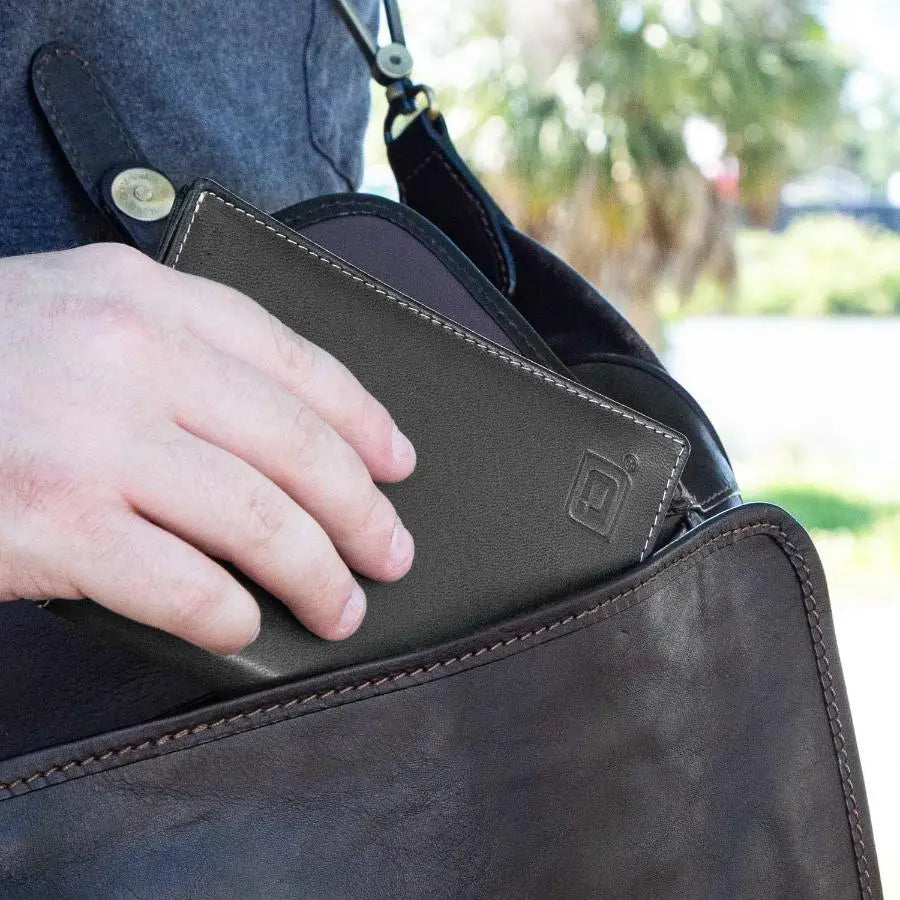 RFID Blocking Leather Passport Wallet ID Stronghold