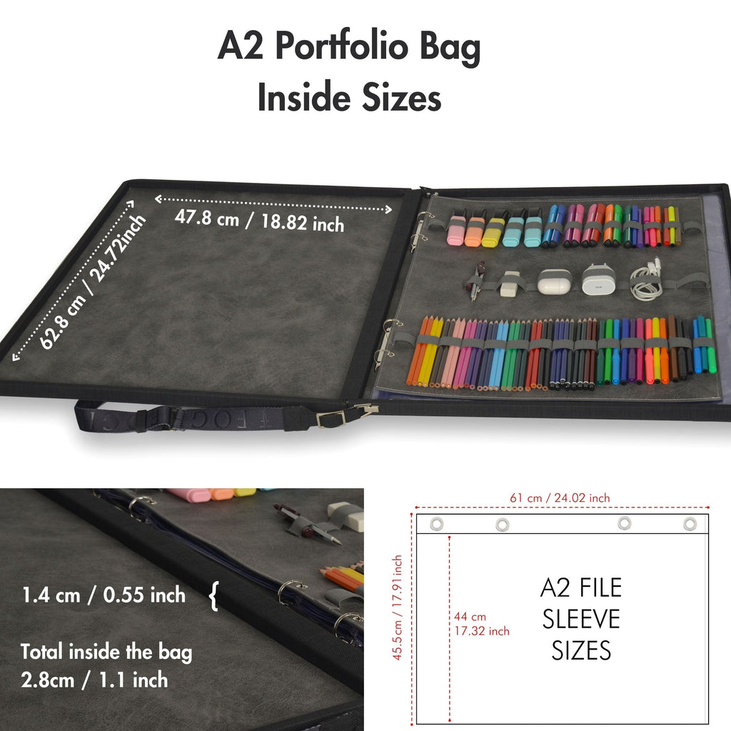 Leather Binder Leather Portfolio Gifts For Painters - Portfolio Binder- Art Supplies Organizer Moogdesk