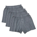 Men's Bamboo Viscose/Cotton Boxer Style Underwear Charcoal Grey Color - 3-pack Spun Bamboo