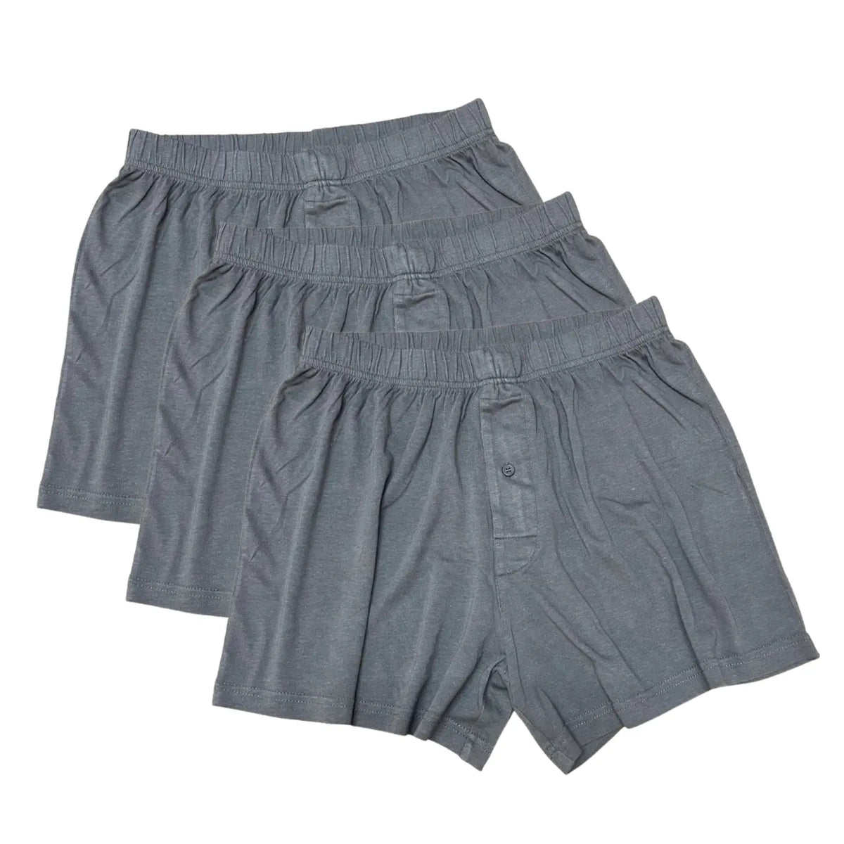 Men's Bamboo Viscose/Cotton Boxer Style Underwear Charcoal Grey Color - 3-pack Spun Bamboo