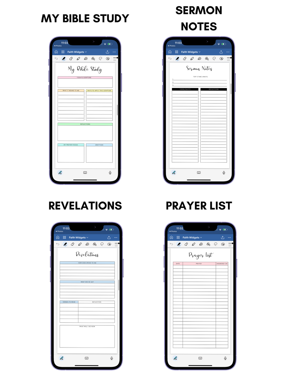 Digital Phone Planner Faith Widgets Jessica Autumn
