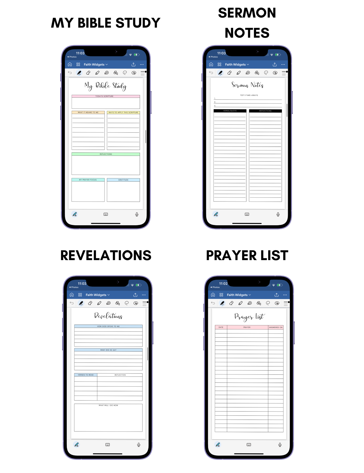 Digital Phone Planner Faith Widgets Jessica Autumn