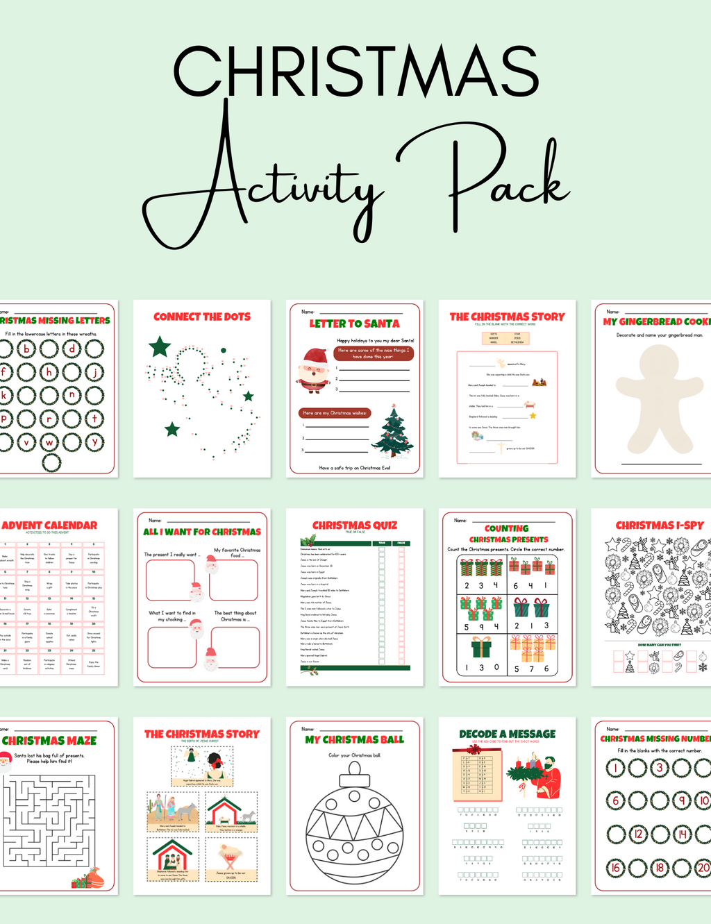 Kid's Christmas Activity Pack Jessica Autumn