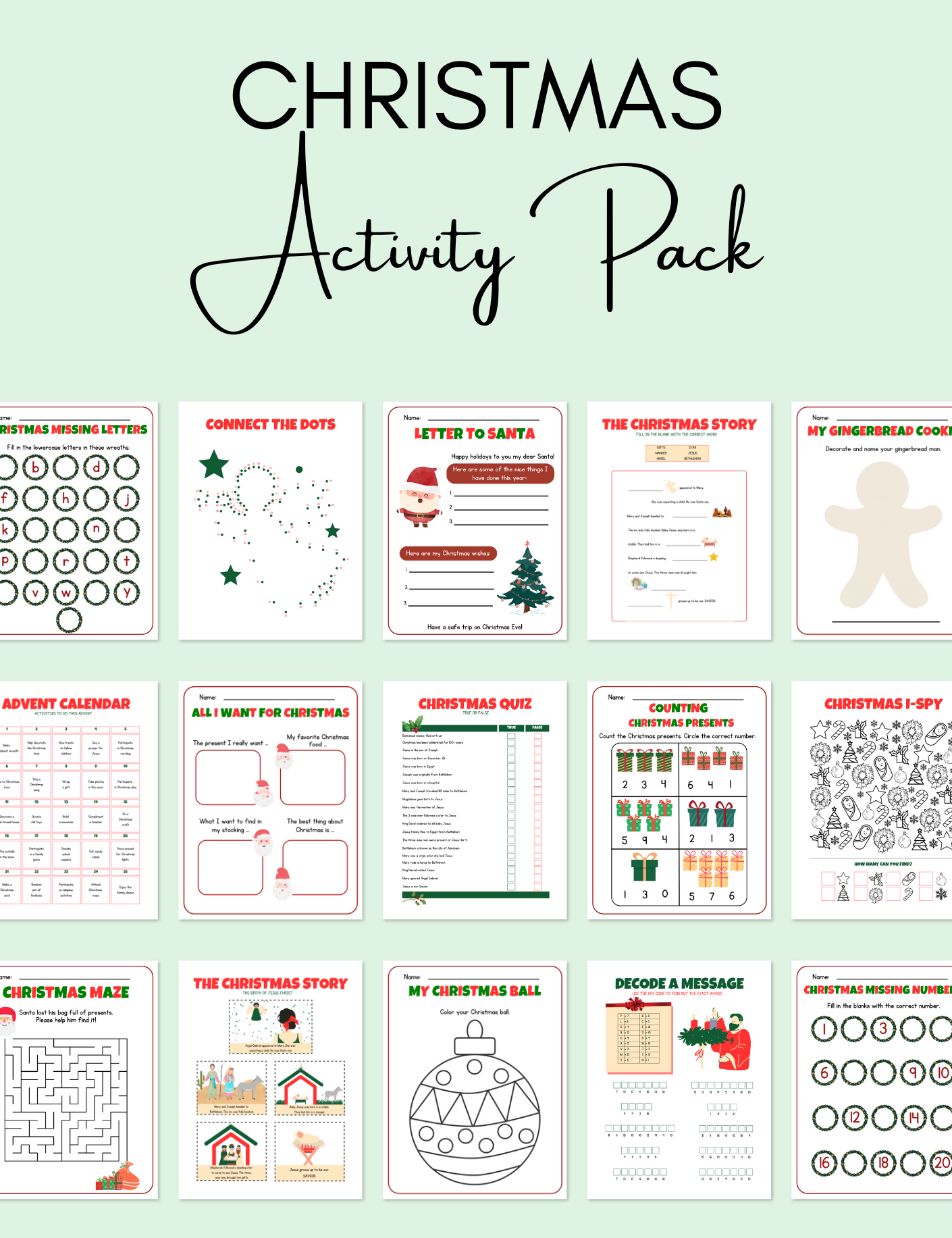 Kid's Christmas Activity Pack Jessica Autumn