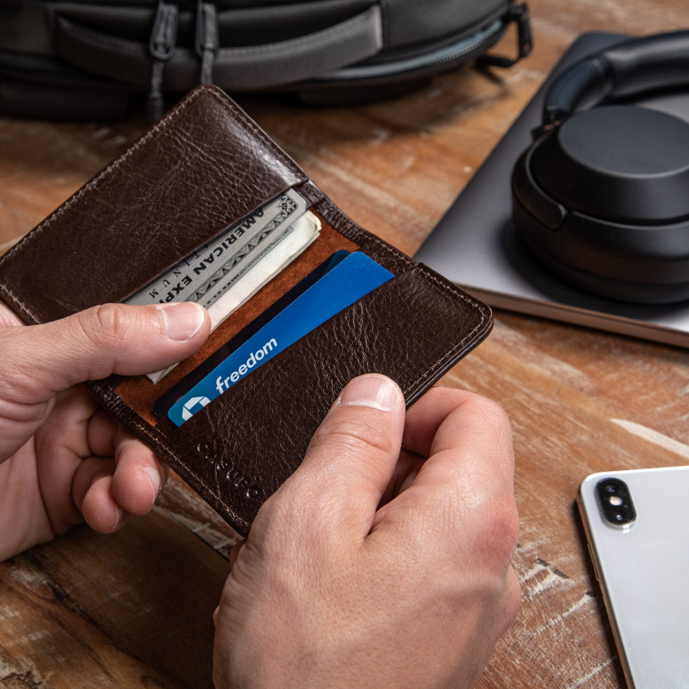 Compact Bifold with RFID Protection - Brown CASUPO