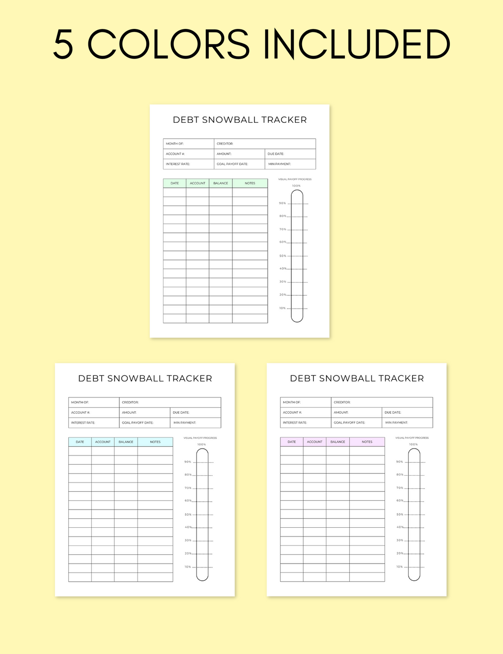 Debt Snowball Tracker Jessica Autumn