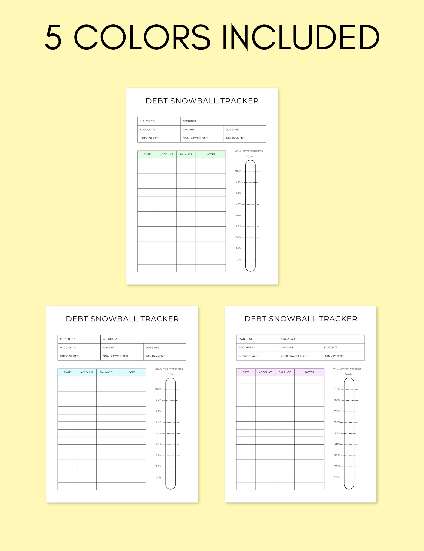 Debt Snowball Tracker Jessica Autumn