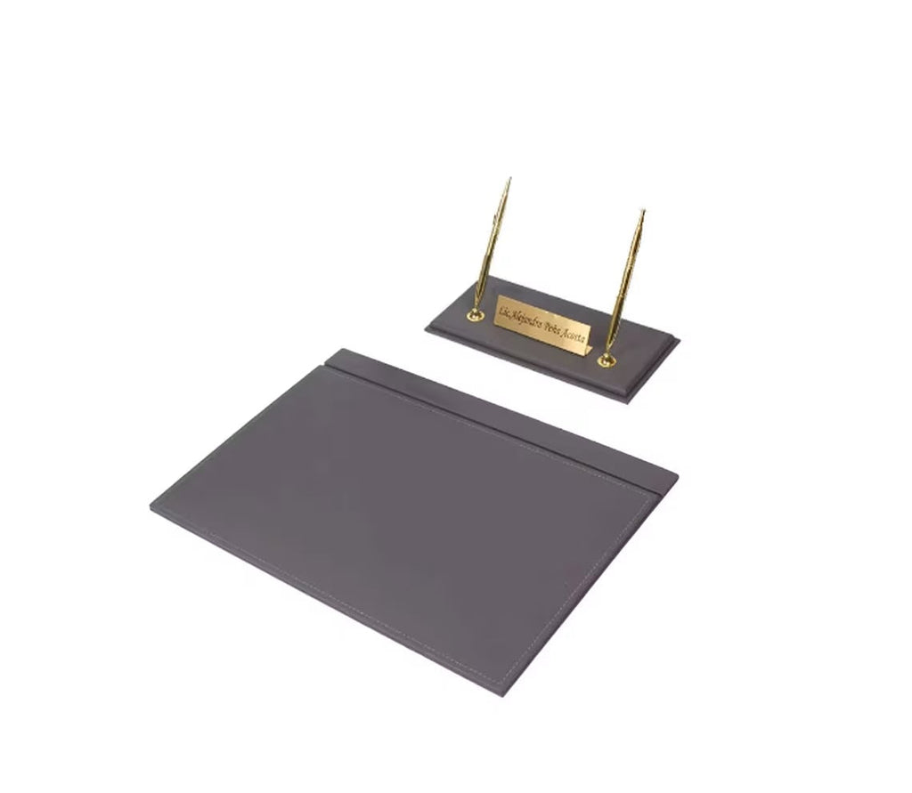 MOOG Leather Desk Set - Blue- 2 PCS Moogdesk