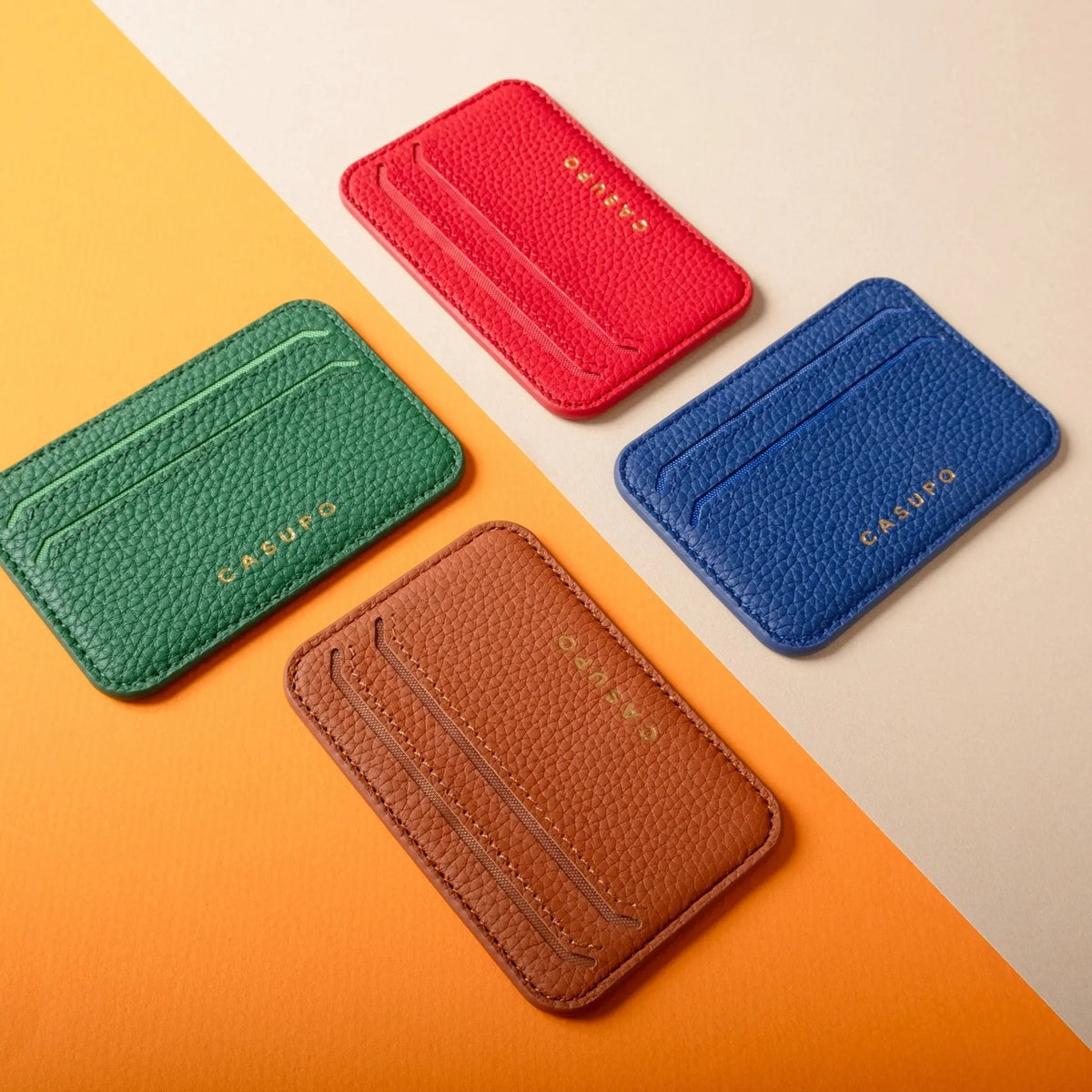 Mag Safe Leather Wallet with RFID - Red CASUPO